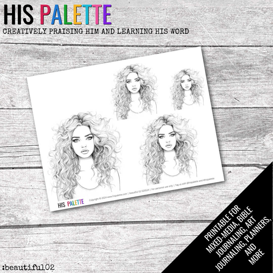 Beautiful 02 printable for mixed-media, Bible journaling and faith art ...