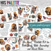 His Word printable kit for mixed-media, Bible journaling and faith art