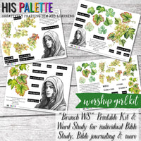 Word Study: Branch printable kit for Bible study, Bible journaling and faith art