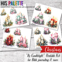 By Candlelight printable kit for mixed-media, Bible journaling and faith art