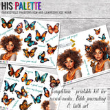 Completion printable kit for mixed-media, Bible journaling and faith art