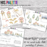 His Palette - "Herald Angels" Printable Kit for Mixed-Media, Bible Journaling and Faith Art