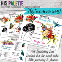 With Everlasting Love Printable Kit for mixed-media, Bible journaling and planners