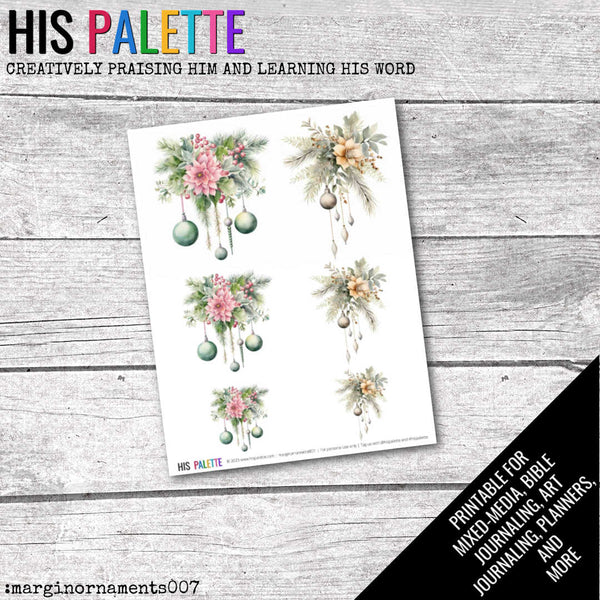 Margin Ornaments 007 printable for mixed-media, Bible journaling and faith art