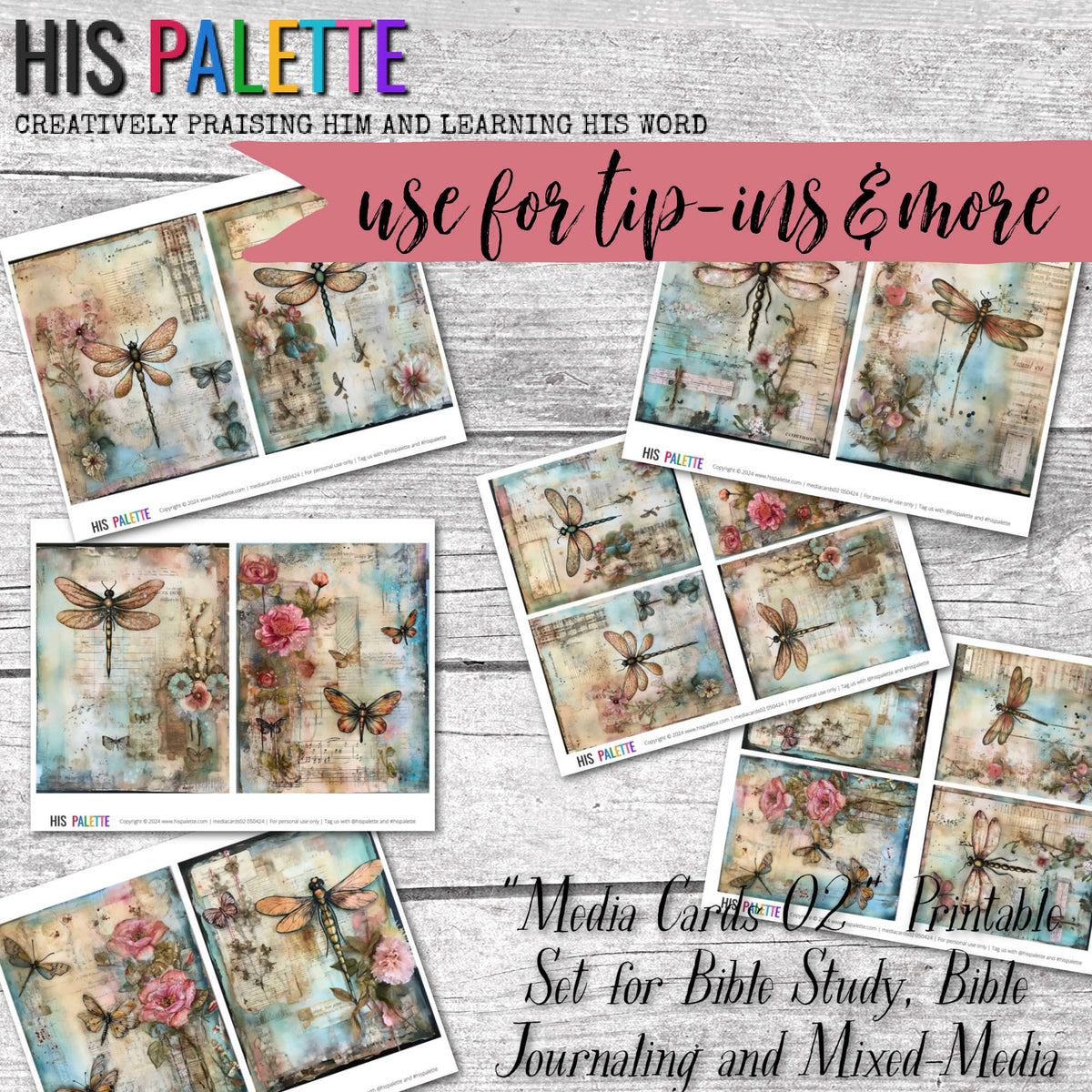 Media Cards 02 printable for mixed-media, Bible journaling and faith a ...