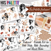 Redeemed printable kit for mixed-media, Bible journaling and faith art
