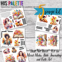 Shall Not Thirst printable kit for mixed-media, Bible journaling and faith art