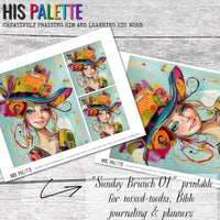 Sunday Brunch 01 printable for mixed-media, Bible journaling and faith art