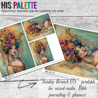 Sunday Brunch 05 printable for mixed-media, Bible journaling and faith art