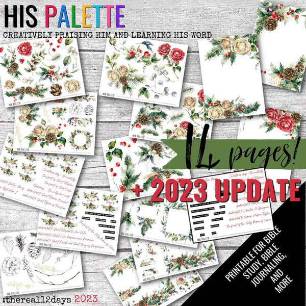The Real 12 Days 2023 printable kit & study for Bible study and Bible journaling