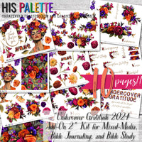 Undercover Gratitude 2024 Add-On 2 printable kit for mixed-media, Bible journaling and faith art