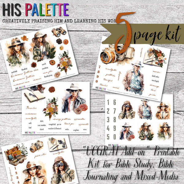 UCGRAT Add-on printable kit for mixed-media, Bible journaling and faith art