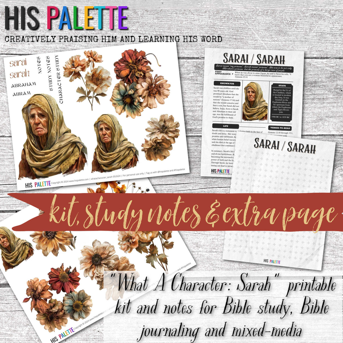 What A Character: Sarah printable kit and notes for Bible study, Bible ...