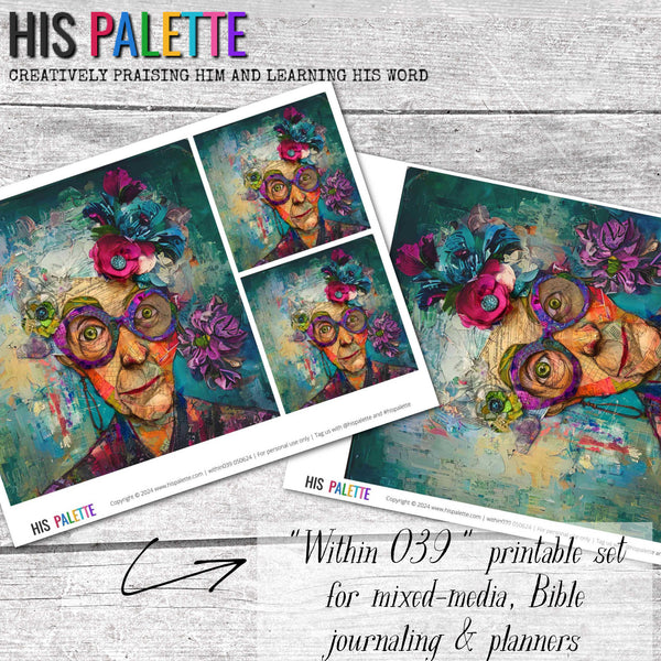 Within 039 printable for mixed-media, Bible journaling and faith art