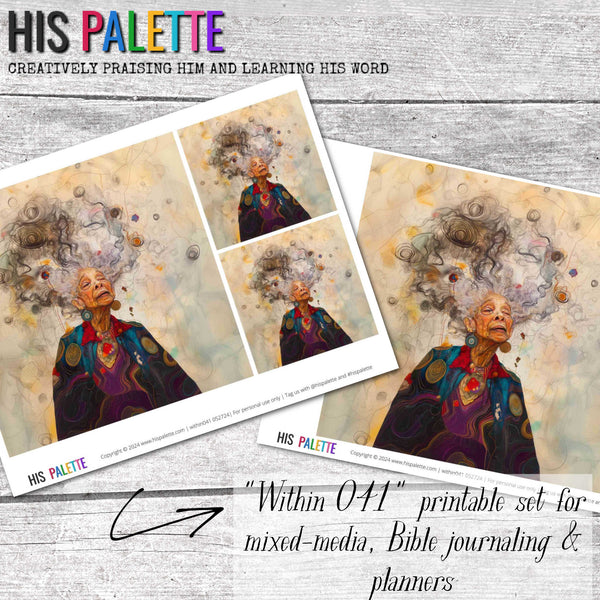 Within 041 printable set for Bible journaling, creative notes and mixed-media