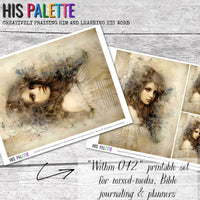 Within 042 printable for mixed-media, Bible journaling and faith art