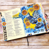 Pray Ukraine printable for mixed-media, Bible journaling and planners