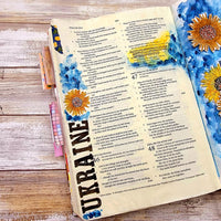 Pray Ukraine printable for mixed-media, Bible journaling and planners