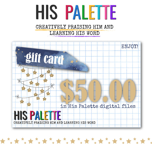 His Palette Gift Card $50.00