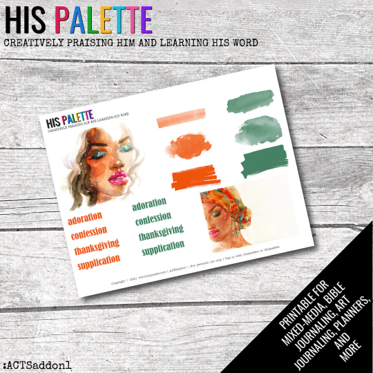 ACTS Add-On 1 printable for mixed-media, Bible journaling, and faith art