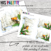 A Merry Christmas printable for mixed-media, Bible journaling and faith art