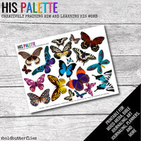 Bold Butterflies printable for mixed-media, Bible journaling and planners