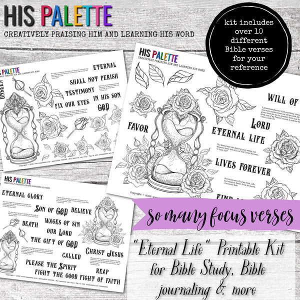 Eternal Life printable kit for mixed-media, Bible journaling and planners