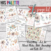 Everything Study-Start printable kit for mixed-media, Bible journaling and faith art