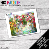 Floral BG10 printable for mixed-media, Bible journaling and faith art
