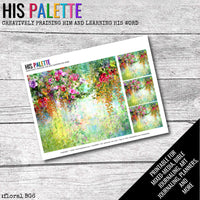 Floral BG6 printable background for mixed-media, Bible journaling and planners
