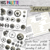 Gonzalez Gears printable kit for mixed-media, Bible journaling and faith art