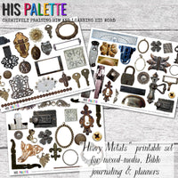 Heavy Metals printable set for mixed-media, Bible journaling and faith art
