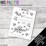 His Palette - "His Beauty" printable for mixed-media, Bible journaling and planners