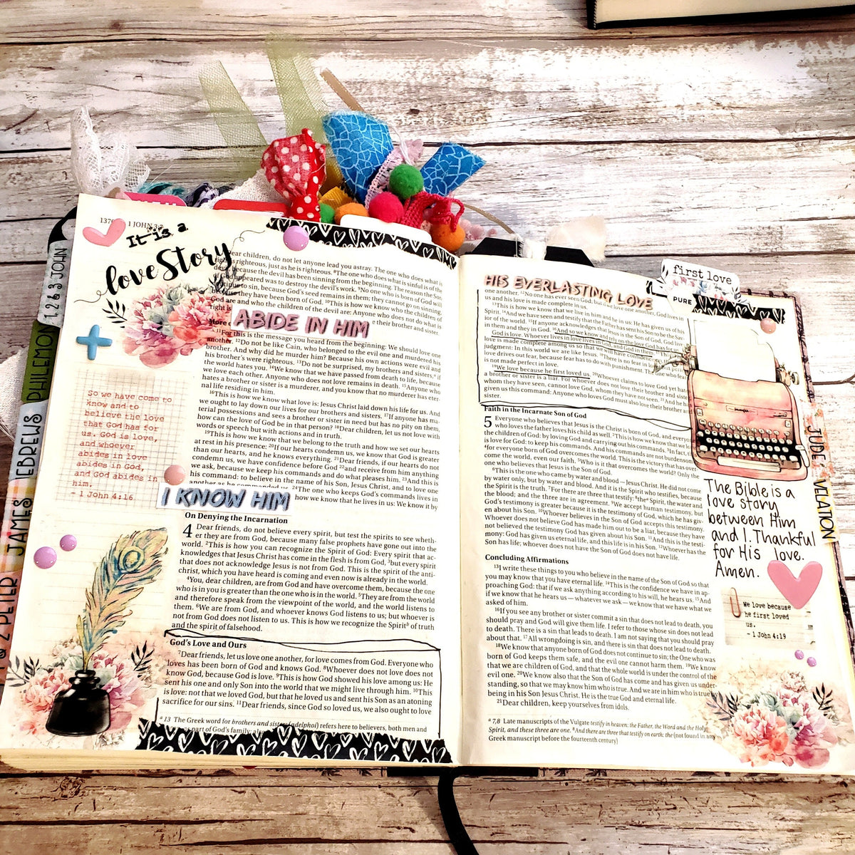 A Love Story printable kit for mixed-media, Bible journaling and plann ...