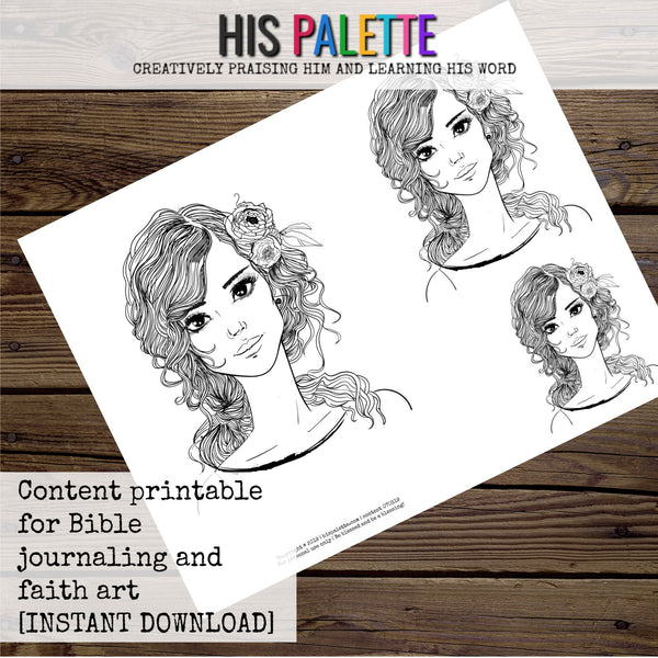 Content Printable for Mixed-Media, Bible Journaling and Faith Art