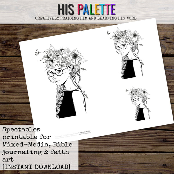 Spectacles Printable for Mixed-Media, Bible Journaling and Faith Art