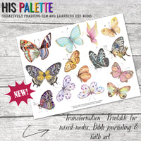 Transformation printable for mixed-media, Bible journaling and faith art
