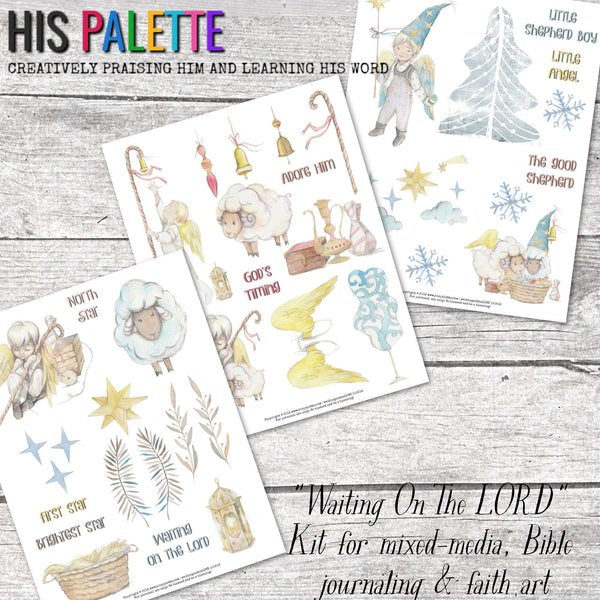 Waiting On The LORD - Printable Kit for Bible Journaling and Faith Art