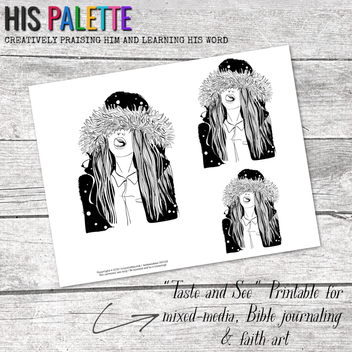 His Palette - "Taste and See" printable for mixed-media, Bible journal
