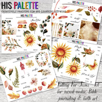 Falling For Jesus printable kit for mixed-media, Bible journaling and faith art
