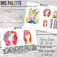 Sisters Unique I & II Bundle printable for mixed-media, Bible journaling and faith art