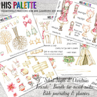 His Palette - "Silent Night & Christmas Friends" BUNDLE for Mixed-Media, Bible Journaling and Planners