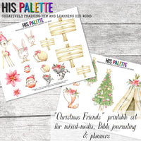 His Palette - "Silent Night & Christmas Friends" BUNDLE for Mixed-Media, Bible Journaling and Planners