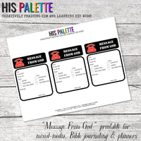 Message From God printable for mixed-media, Bible journaling and faith art
