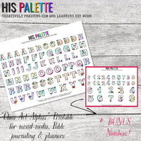 Class Act Alphas + BONUS printable for mixed-media, Bible journaling and planners