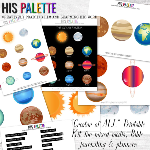 Creator Of ALL Printable Kit for mixed-media, Bible Journaling and planners