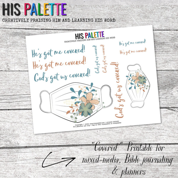 Covered printable for mixed-media, Bible journaling and planners