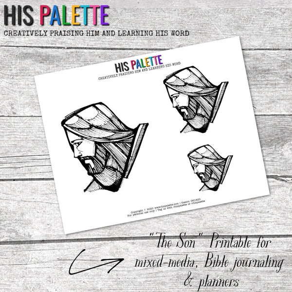 His Palette - "The Son" printable for mixed-media, Bible journaling and planner