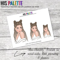 Miss Humility printable for mixed-media, Bible journaling and planner