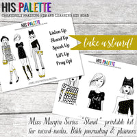 Stand Miss Margin printable kit for mixed-media, Bible journaling and planners